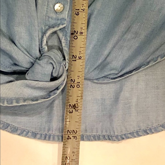 NWT Lovestitch - Denim Tie Front Button Top - Sz M - Picture 4 of 8